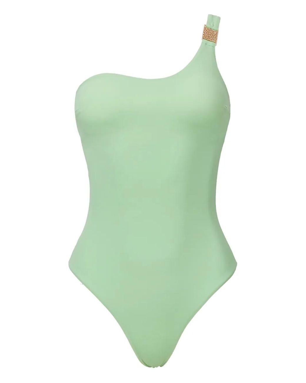 SOFIA ERHAN Green Rose One-Shoulder Strap Swimwear