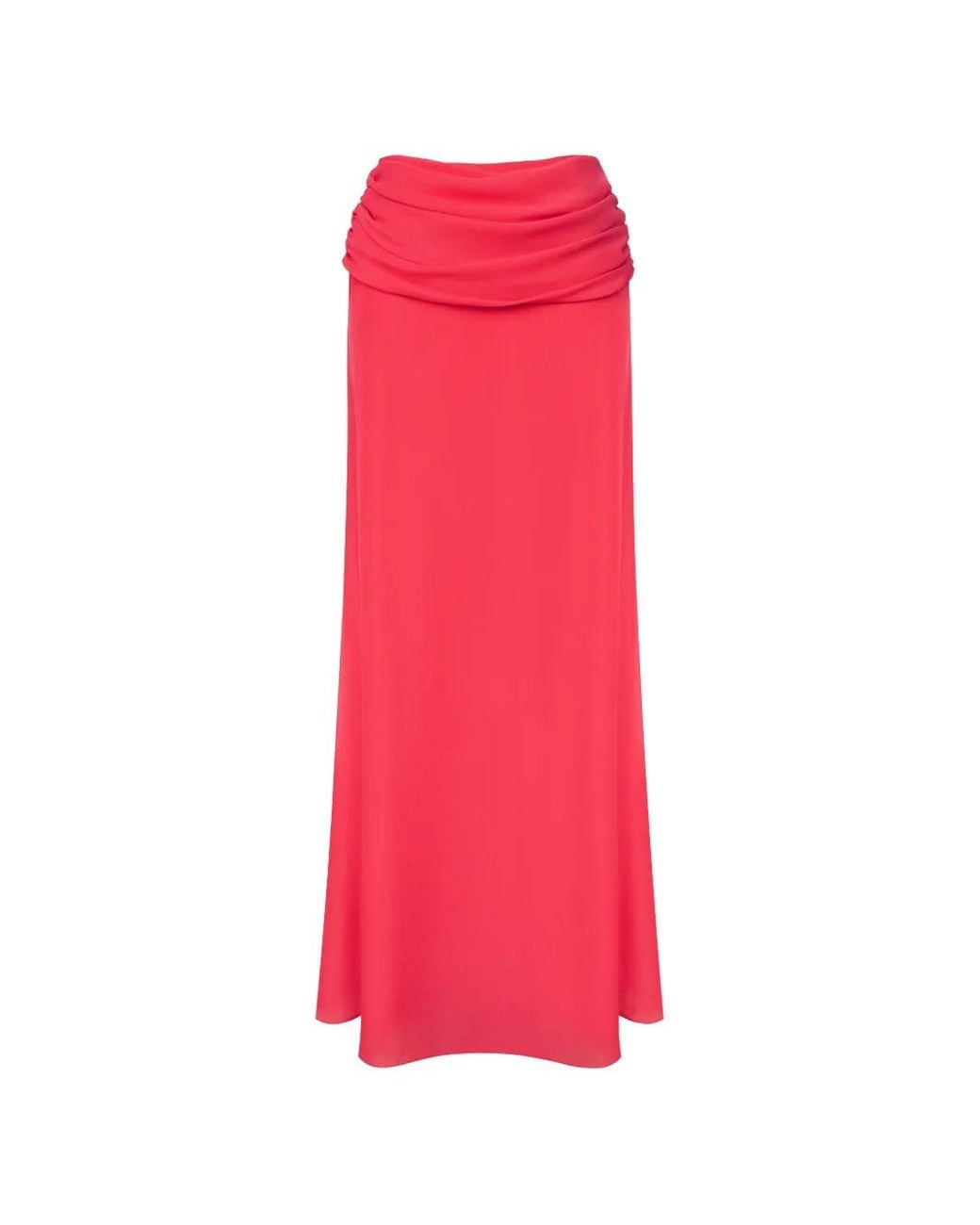 POST MERIDIEM Pink Draped Chiffon Maxi Skirt