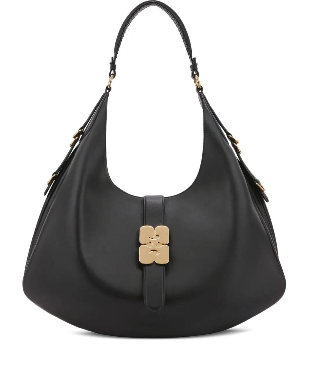 Ganni Black Kat Large Shoulder Bag