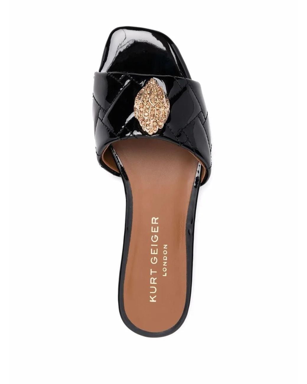 Kurt Geiger Black Kensington Flat Sandals