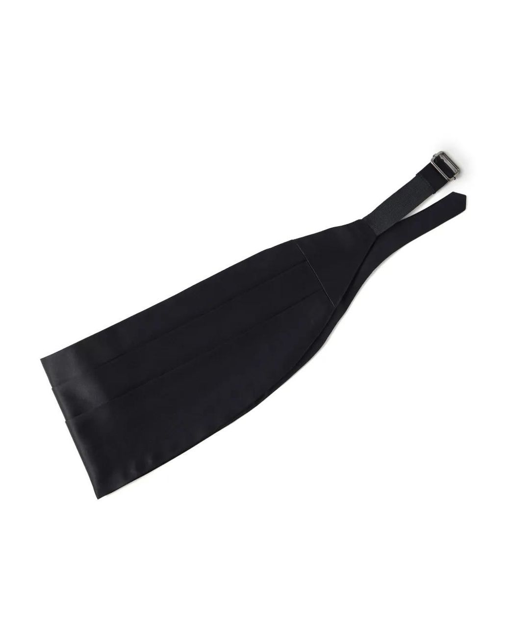 Brunello Cucinelli Black Pleated Satin Cummerbund for men