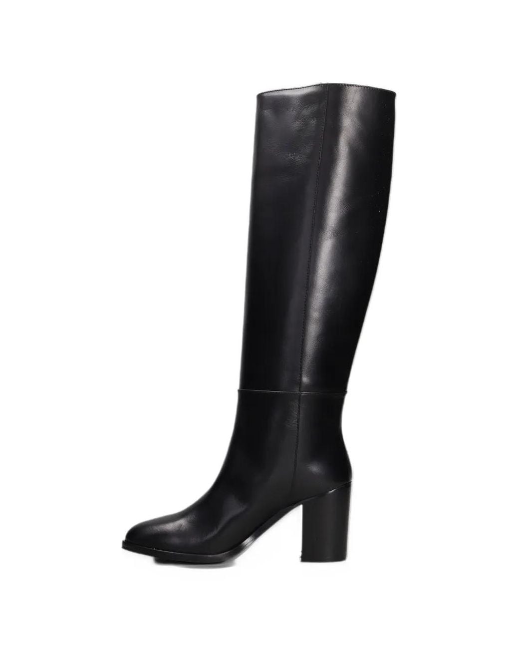 Via Roma 15 Black Logo-Plaque Leather Boots
