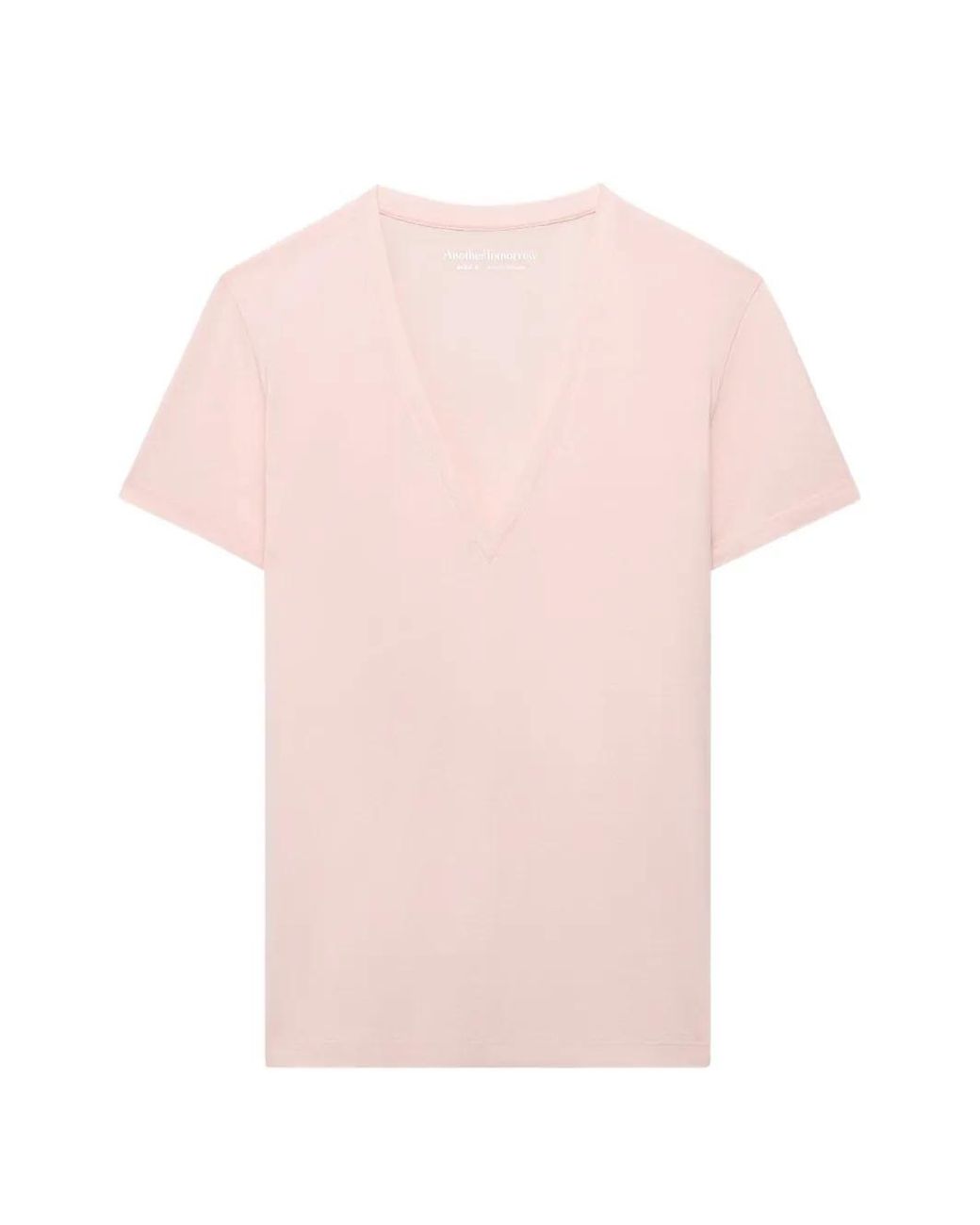 Another Tomorrow Pink V-Neck T-Shirt
