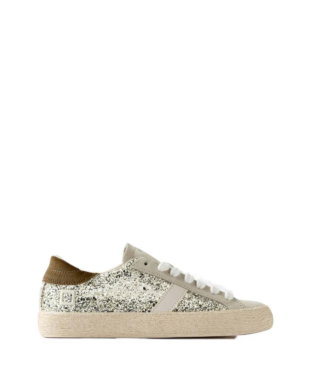 Date White Hill Low Glitter-Embellished Low-Top Sneakers