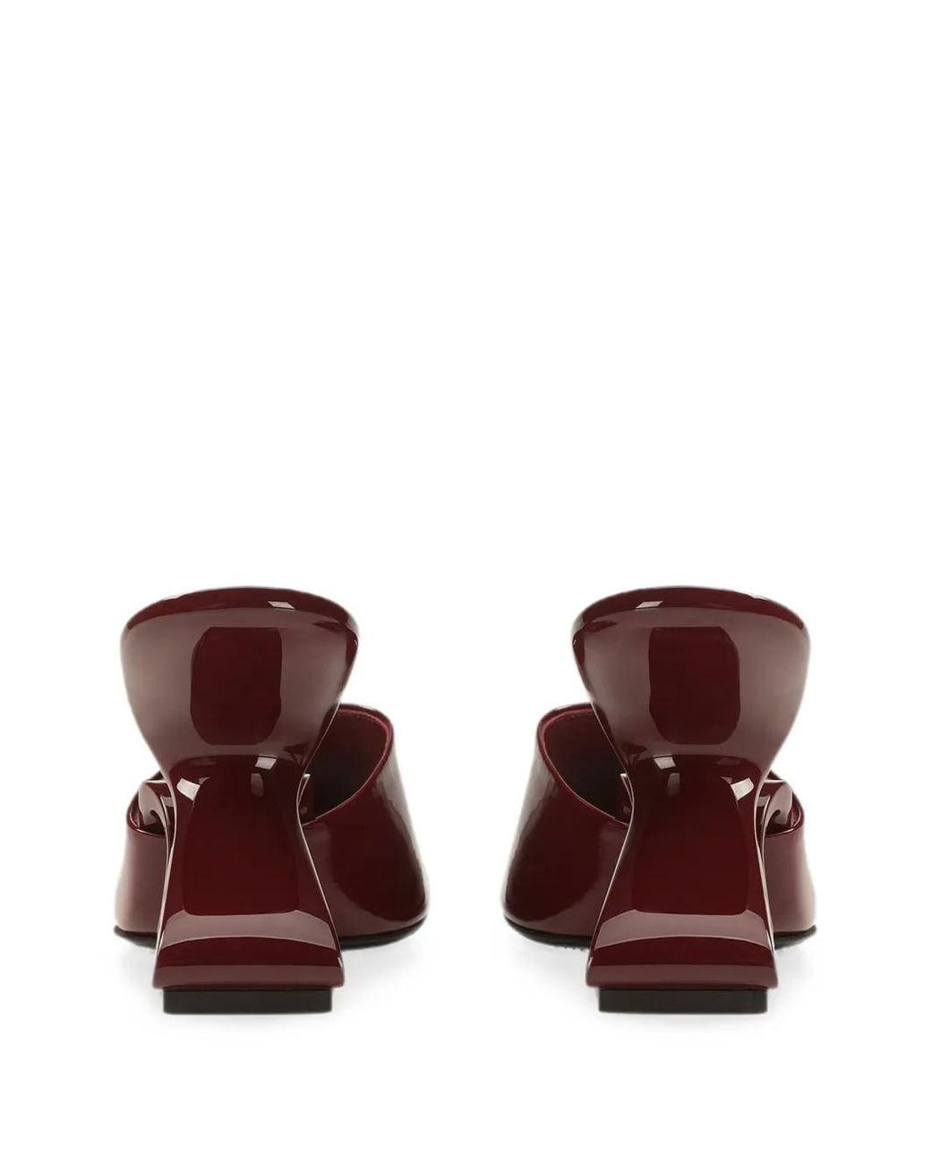 Sergio Rossi Brown Sinuous Patent-Leather Mules