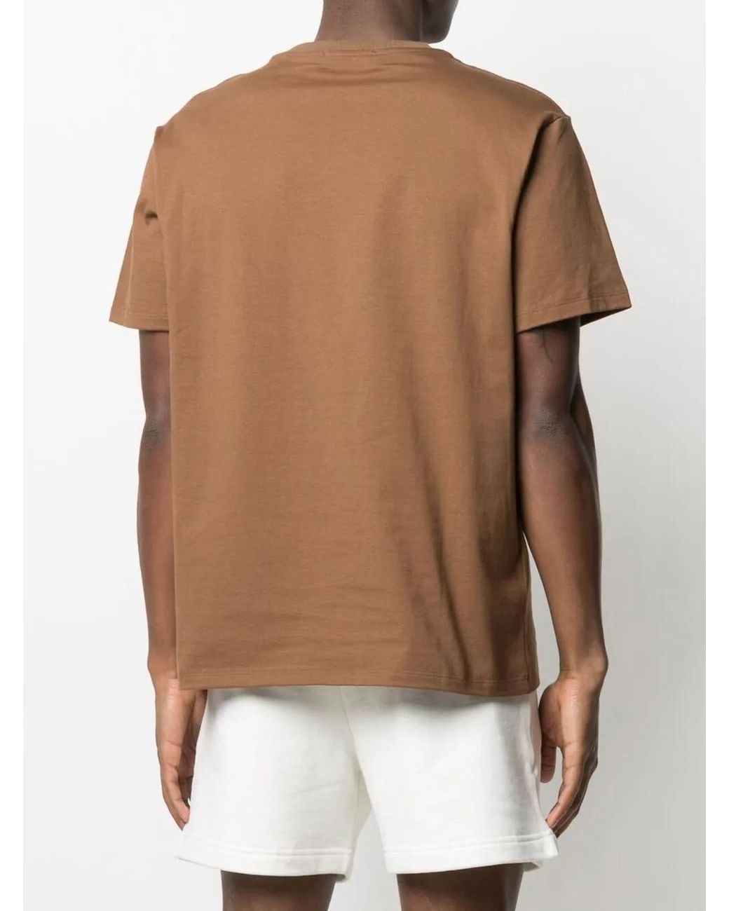 424 Brown Embroidered Micro Logo T-Shirt for men