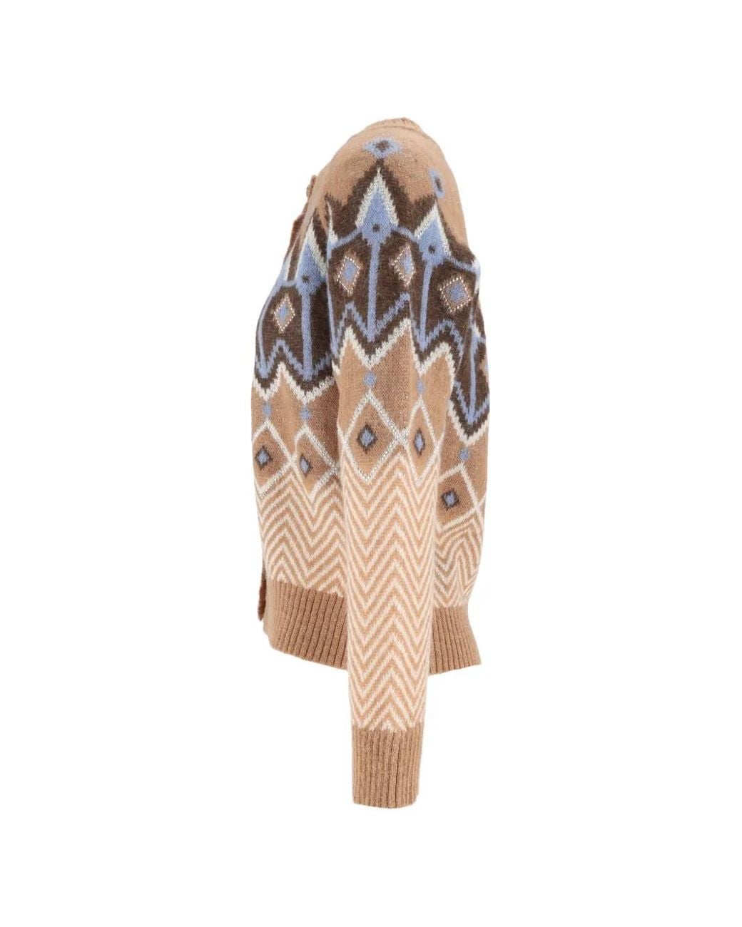 Ermanno Scervino Natural Geometric-Pattern Cardigan