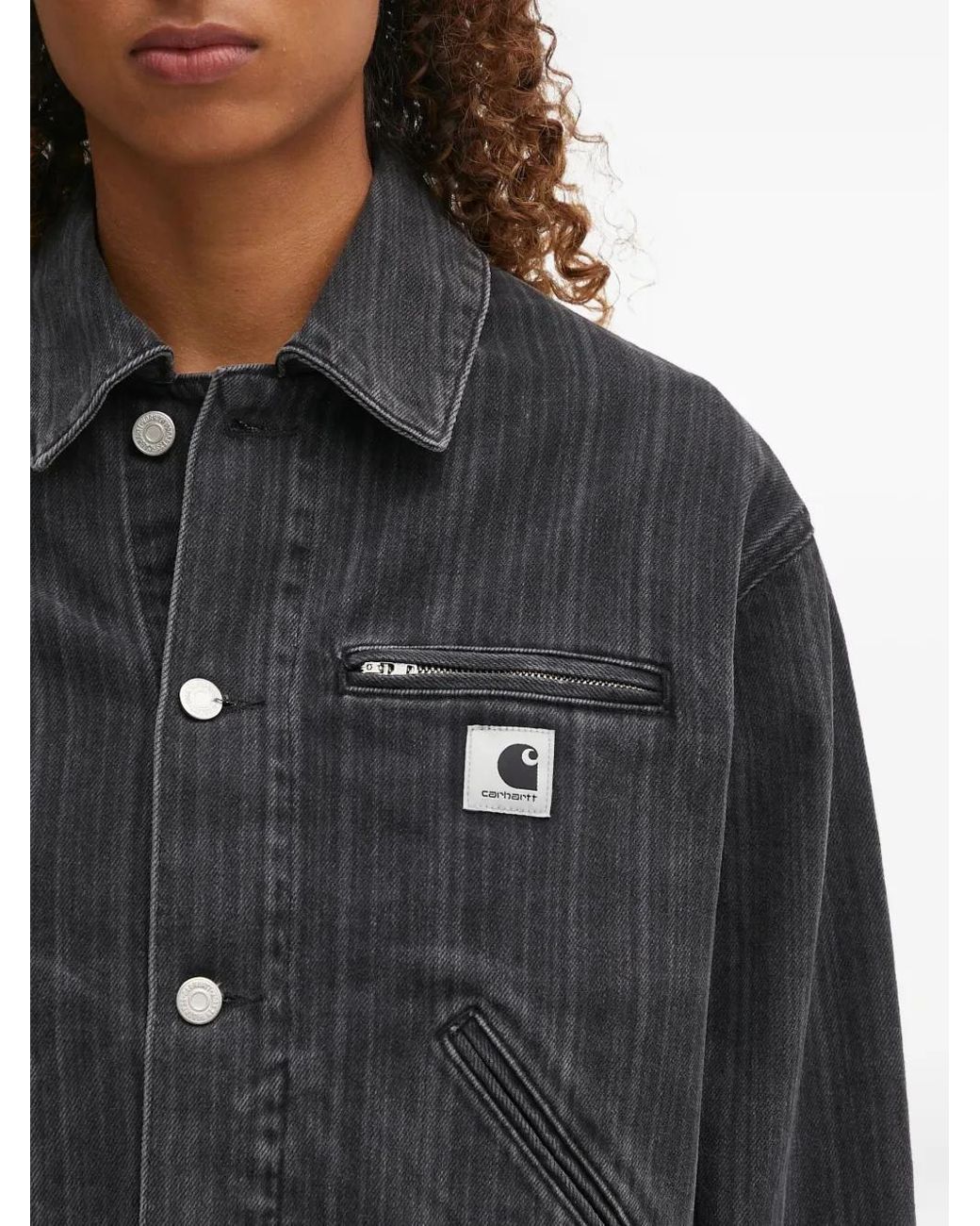 Carhartt Black Zip-Pocket Denim Jacket