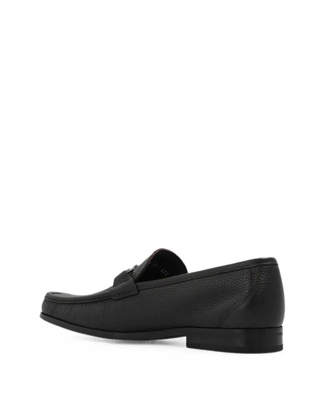 Ferragamo Black Gancini Buckle Loafers for men