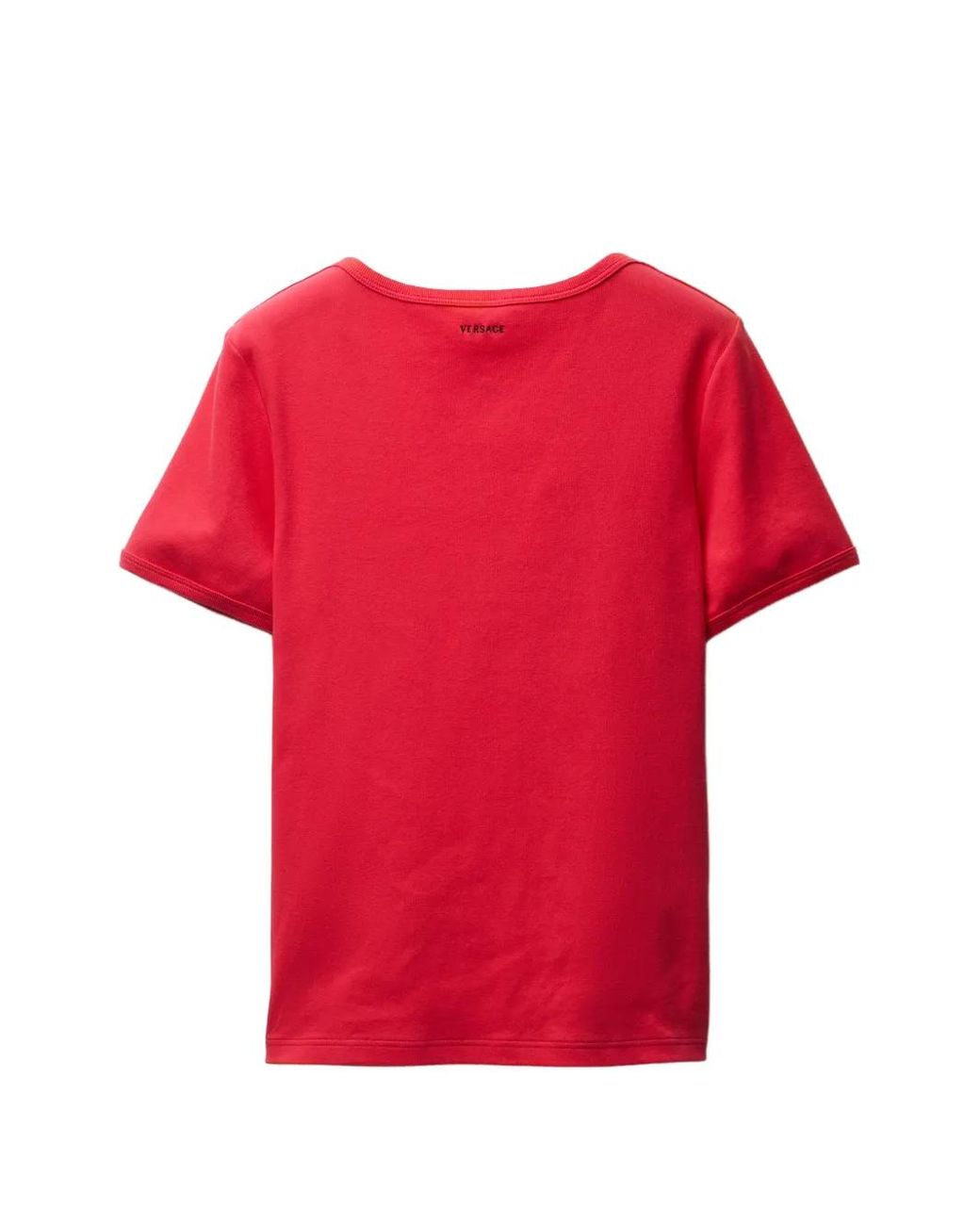 Versace Red T-Shirt En Jersey À Broderies for men