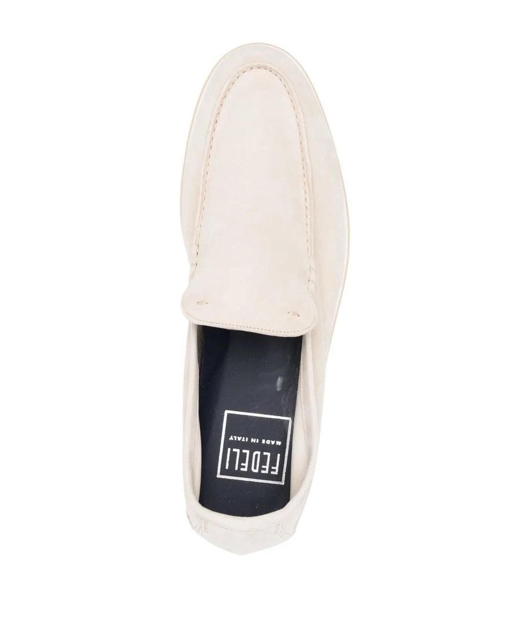 Fedeli White Slipper Suede Loafers for men