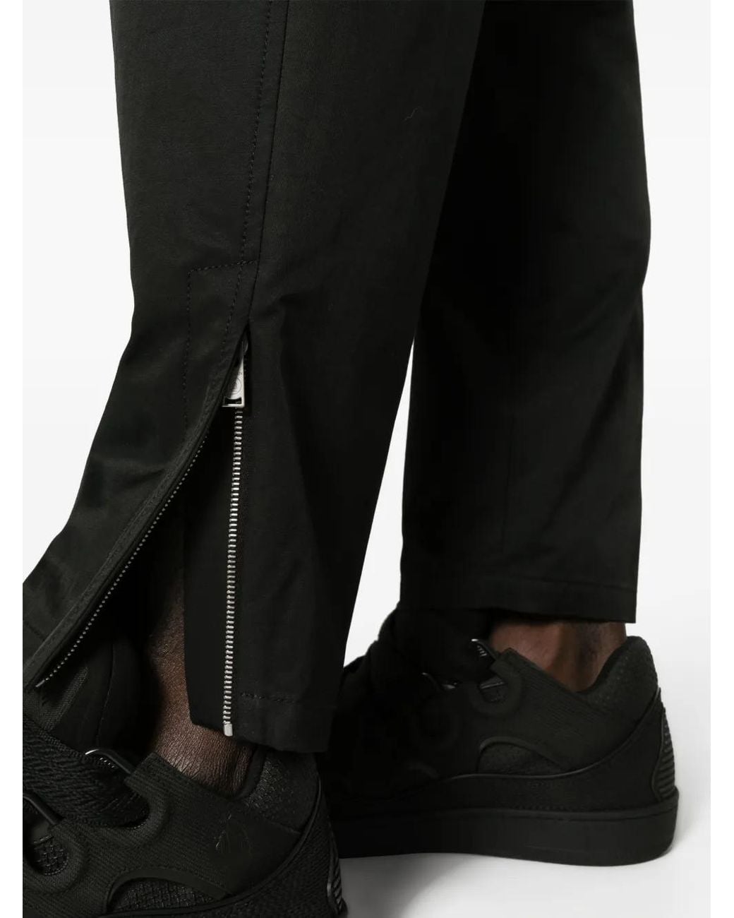 Lanvin Black Cotton Blend Biker Trousers for men