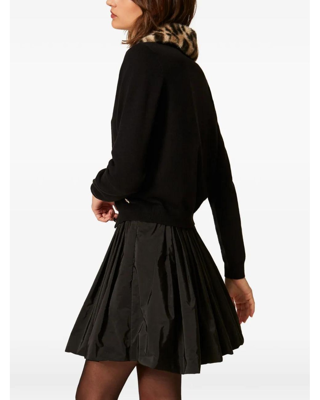 Twinset Black Taffeta Balloon Skirt