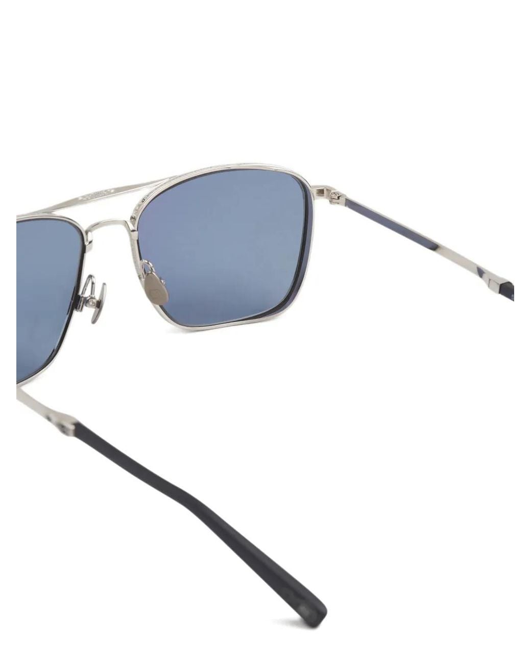 Matsuda Blue Engraved Double-Bridge Sunglasses for men