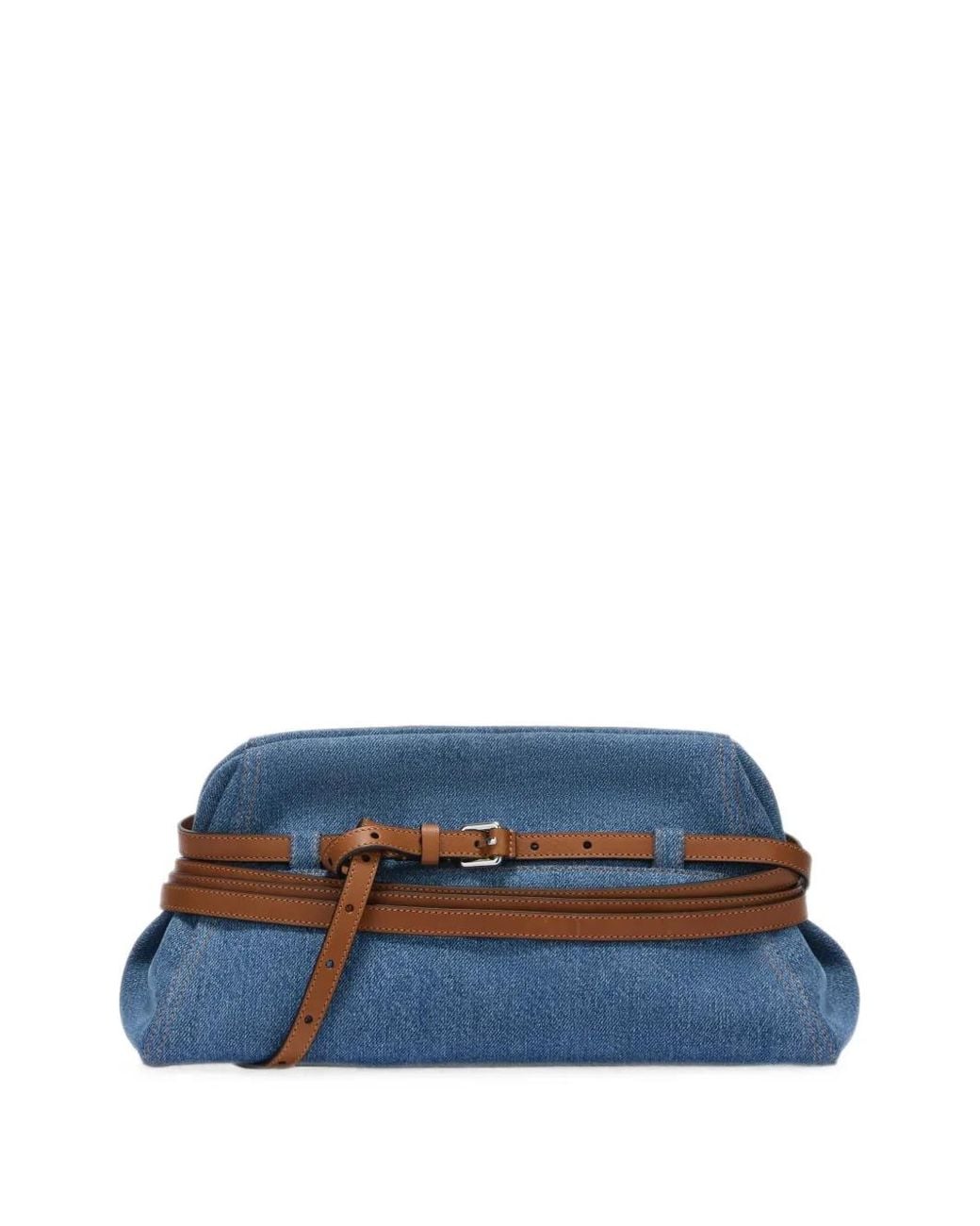 Moschino Blue Tie Me Large Clutch Bag