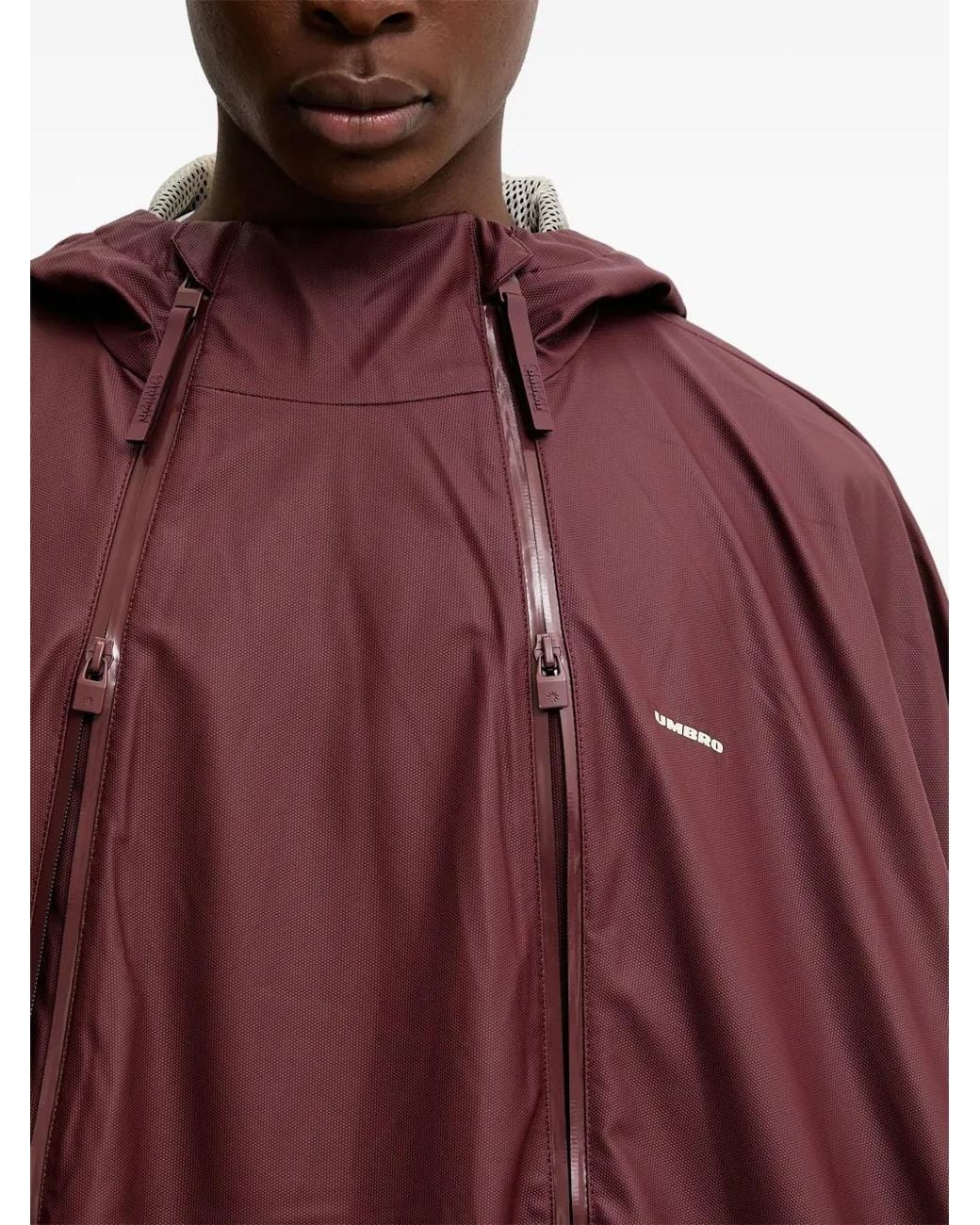 Rains Red X Umbro Hooded Zip-Up Coat