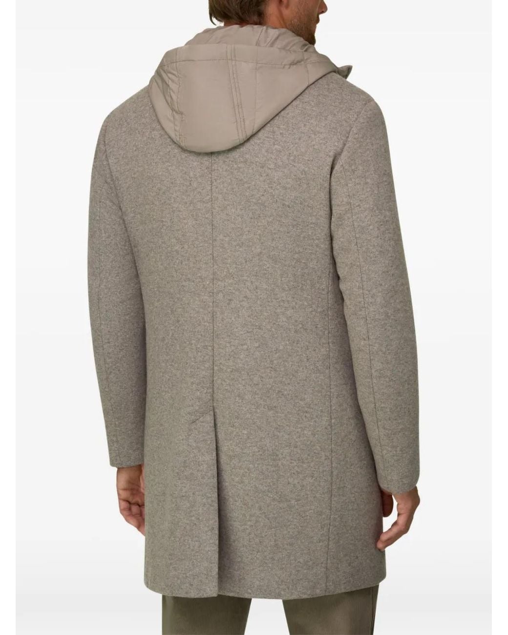 Boggi Gray Manteau En Laine Mélangée B Jersey for men