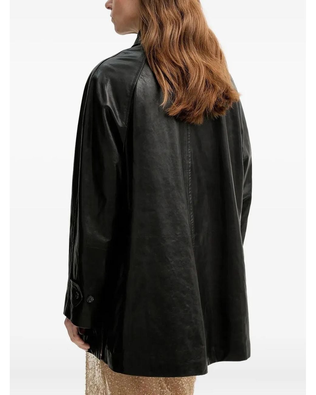 Bally Black Buttoned Leather Jacket