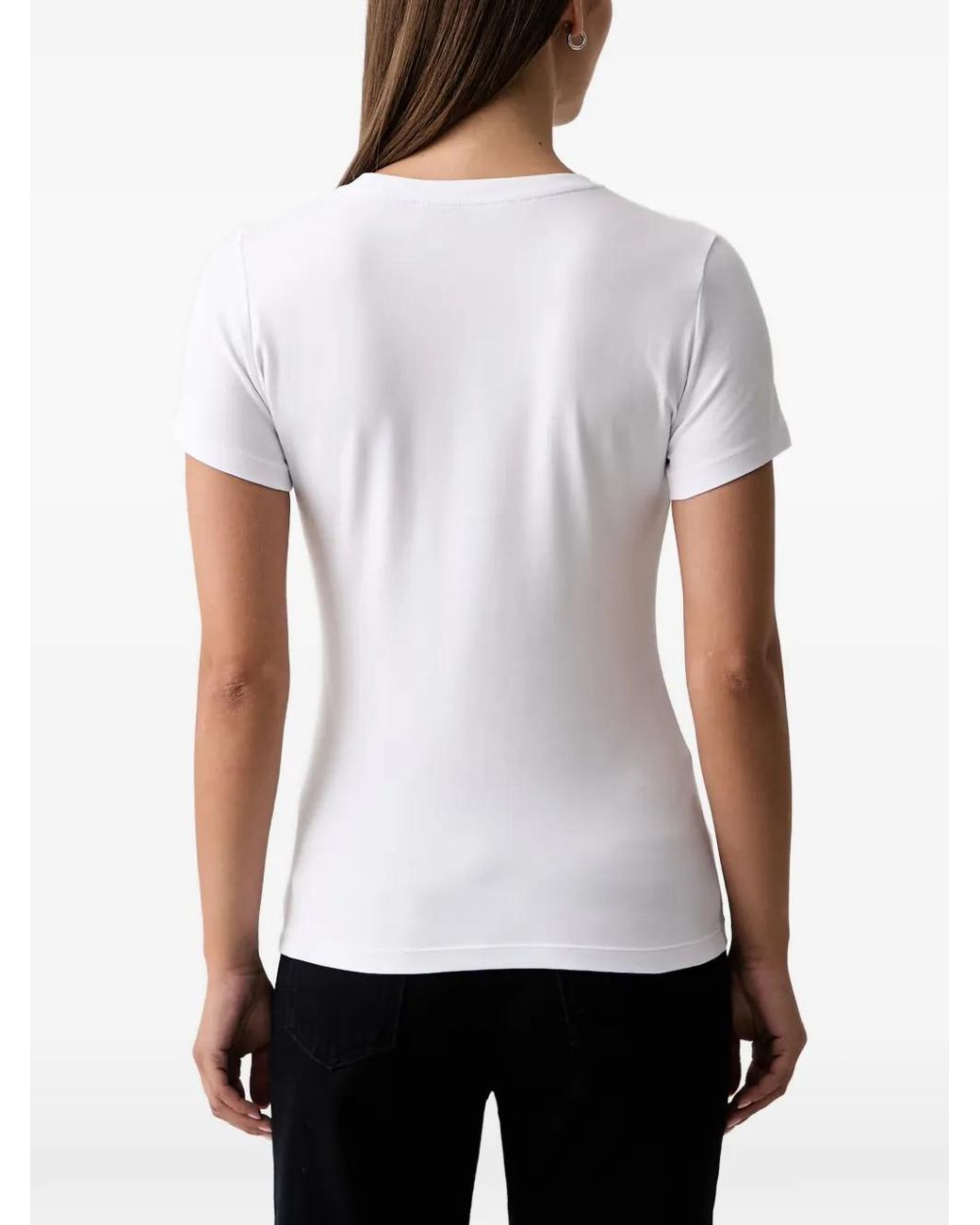 Trussardi White Logo-Embroidered T-Shirt