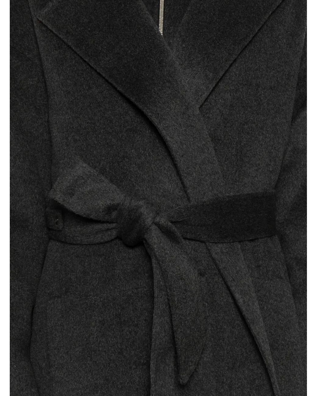 Nanushka Black Belted Wool Coat