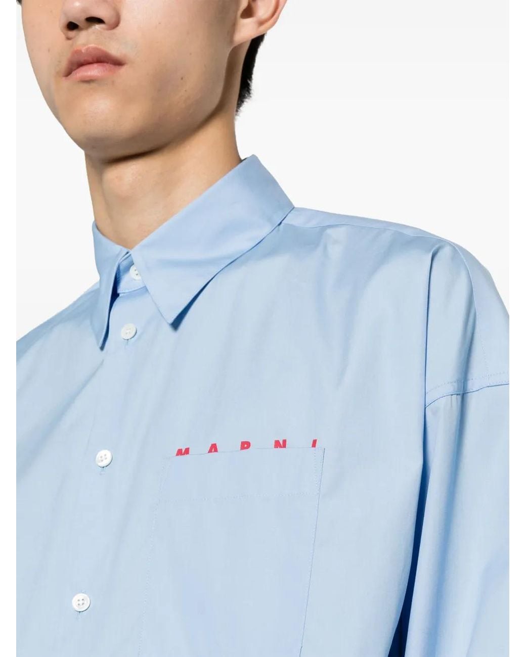 Marni Blue L/S Cotton Shirt for men