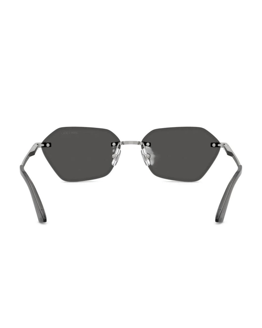 Jimmy Choo Gray Geometric-Frame Glitter-Detail Sunglasses