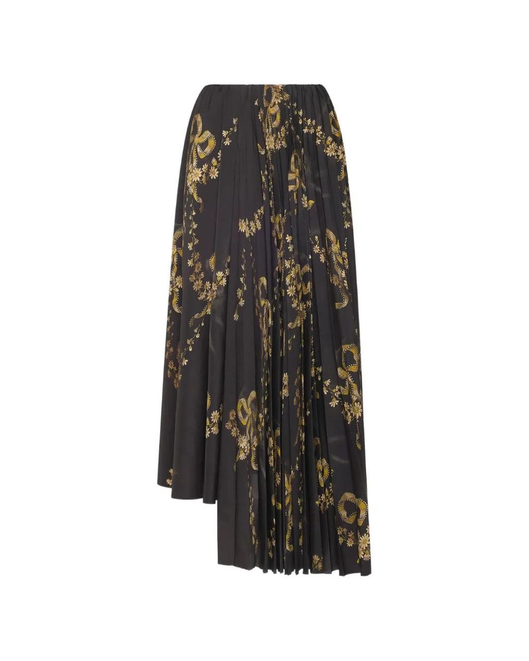 Pierre Louis Mascia Black Ceto Pleated Asymmetric Skirt