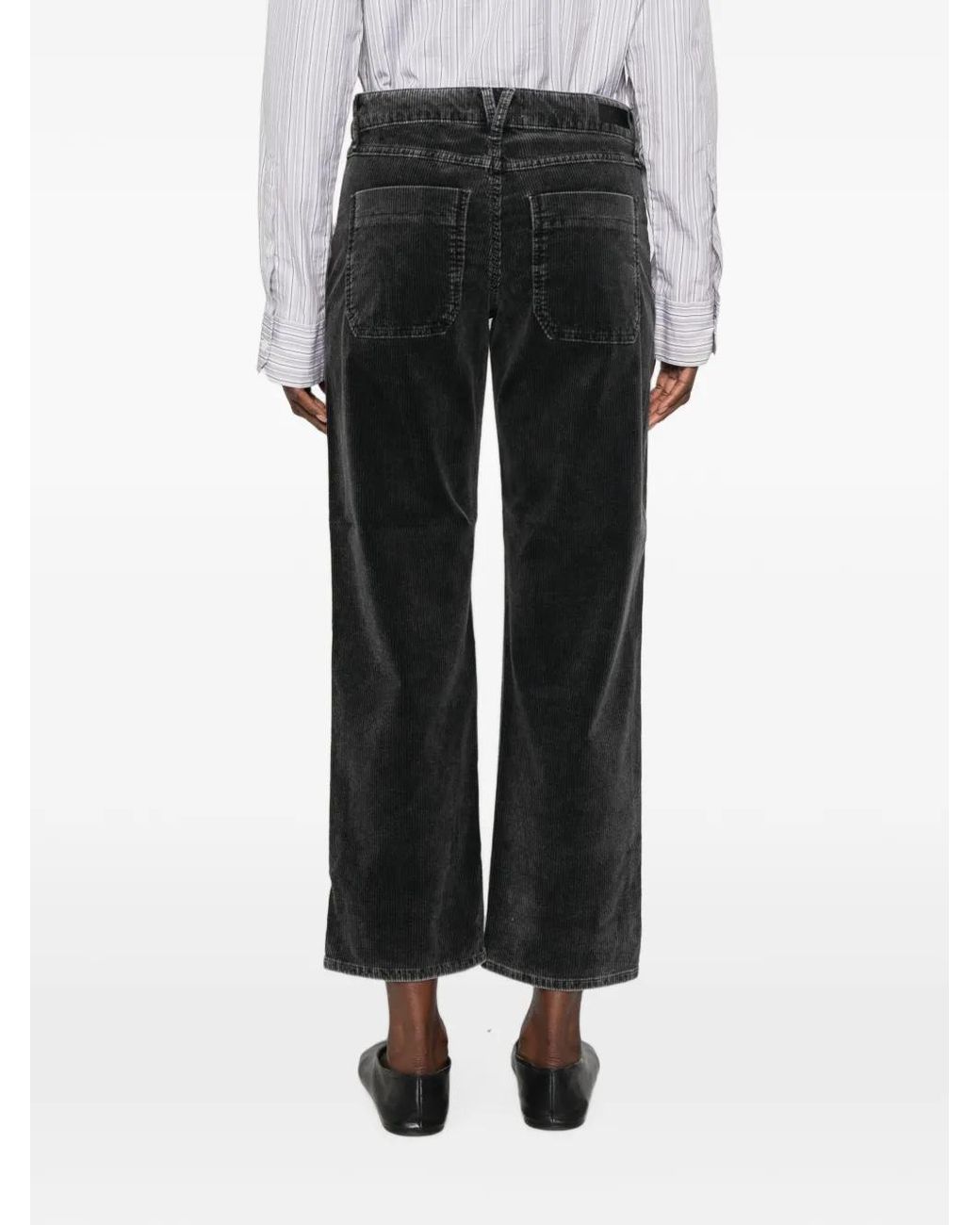 Five Jeans Black Wlya Corduroy Patch-Pocket Trousers