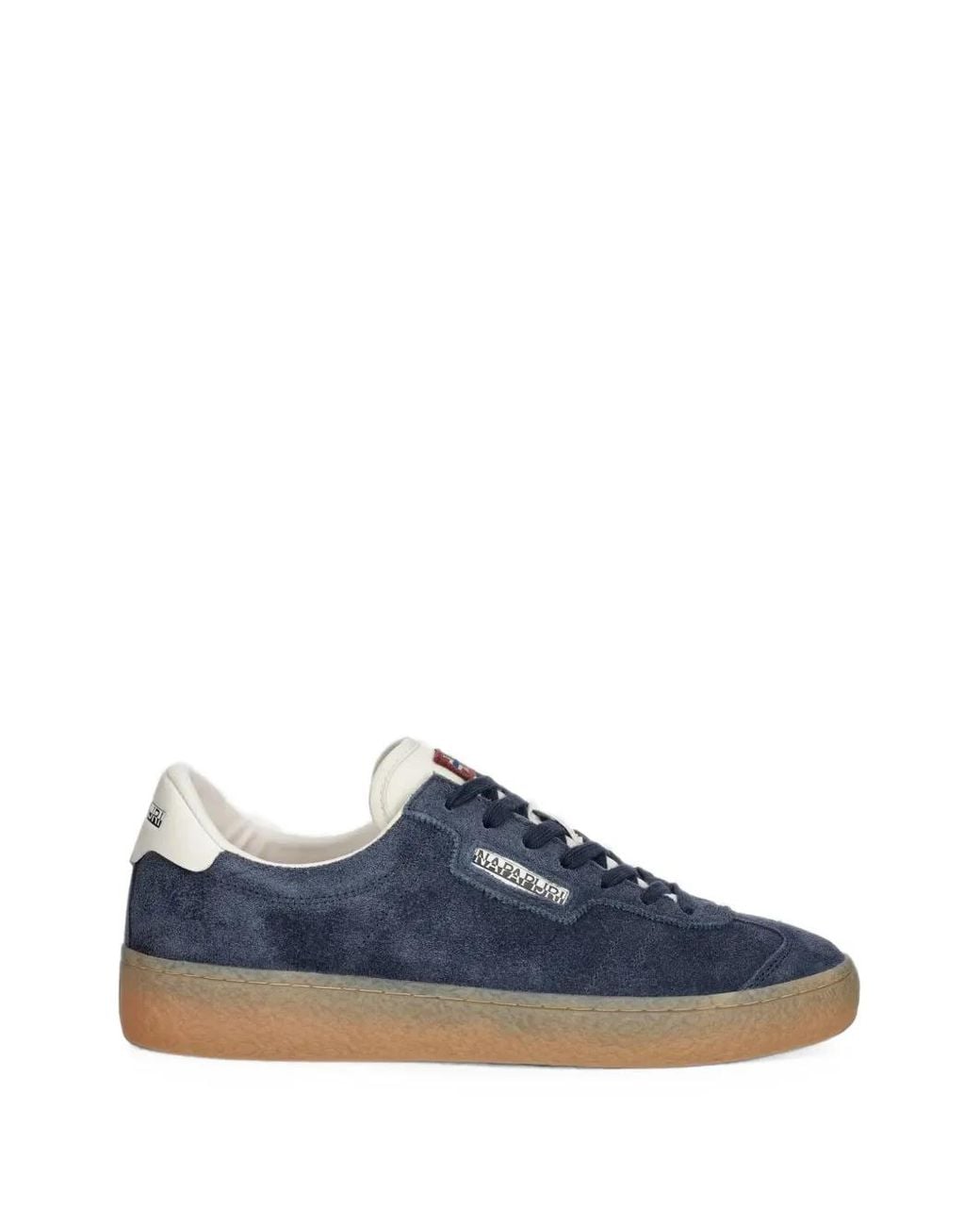 Napapijri Blue Tuff Suede-Finish Logo-Patch Sneakers for men