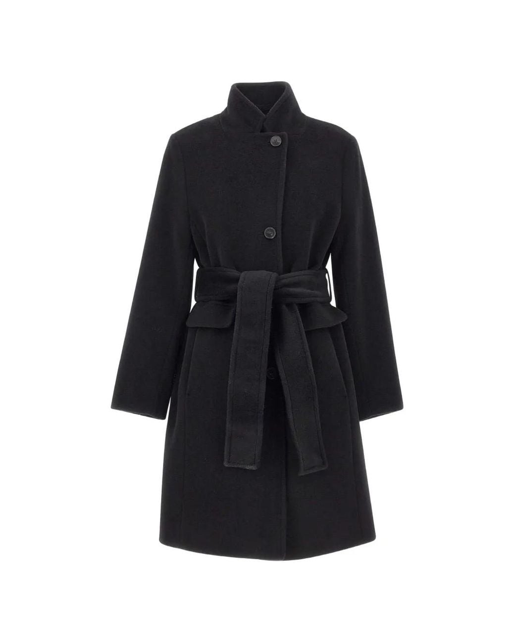 Marella Blue Single-Breasted Belted Coat