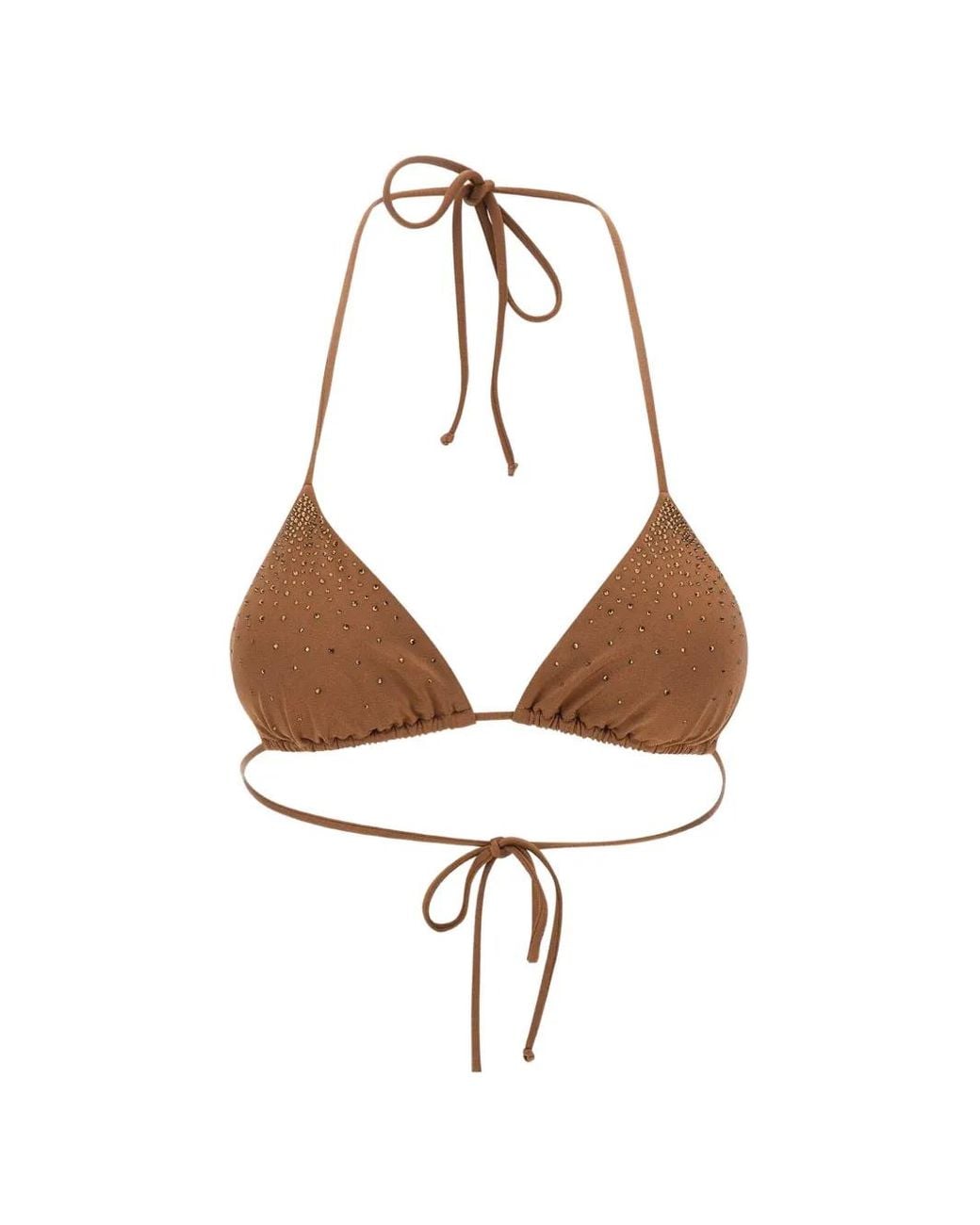 Mc2 Saint Barth White Haut De Bikini Triangle Annabelle À Strass