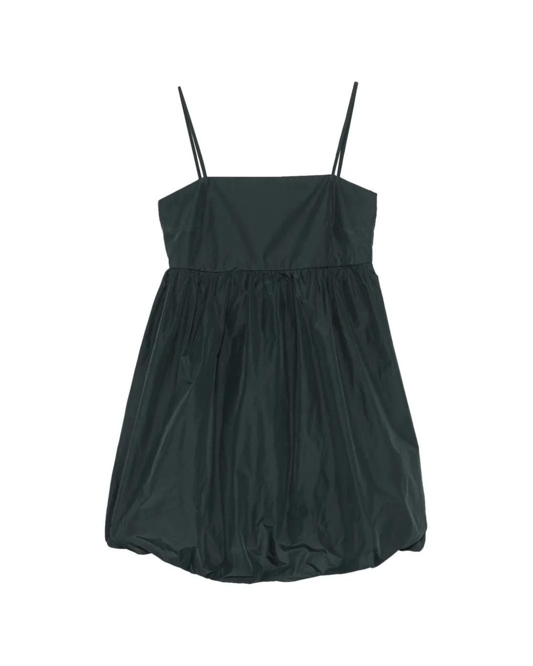 Marella Black Alamaro Gathered Bubble-Hem Mini Dress