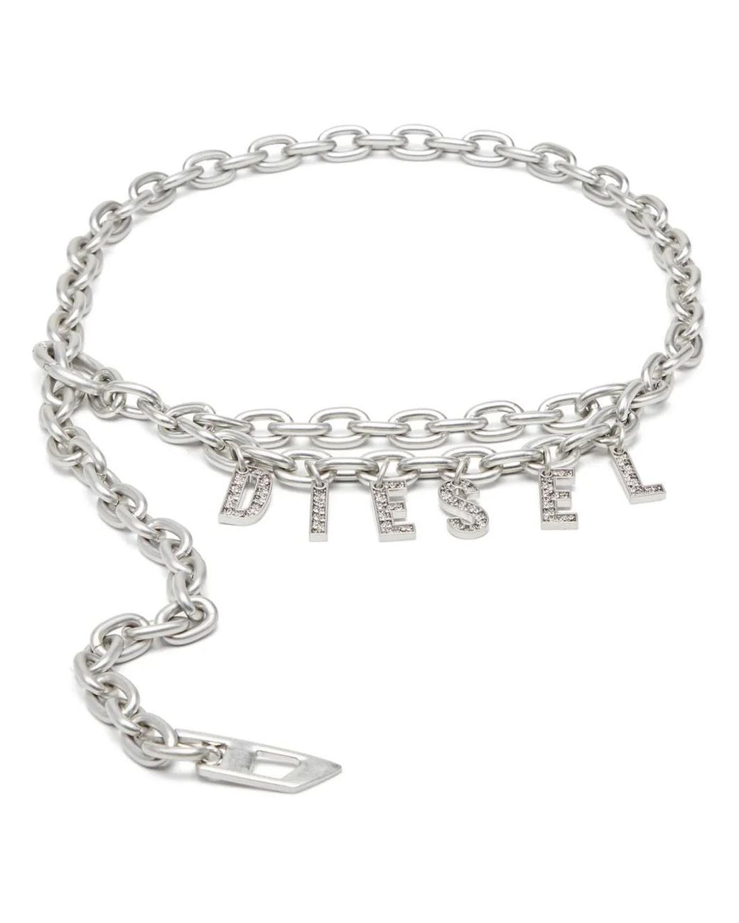 DIESEL White -tone B-charm Belt