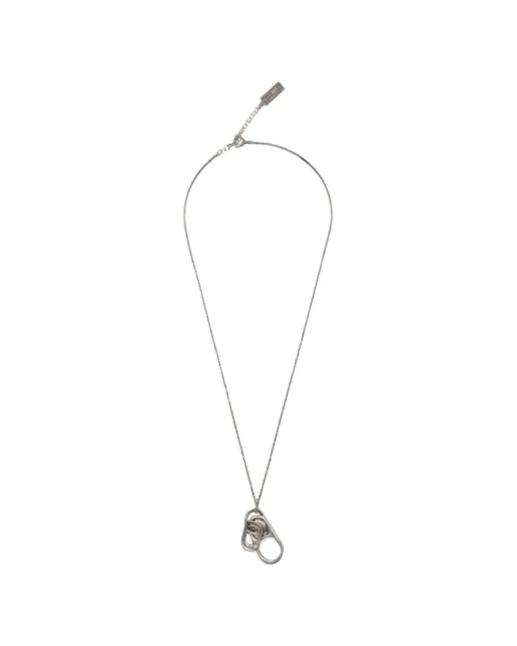 MM6 by Maison Margiela White Pull-Tab Pendant Necklace for men