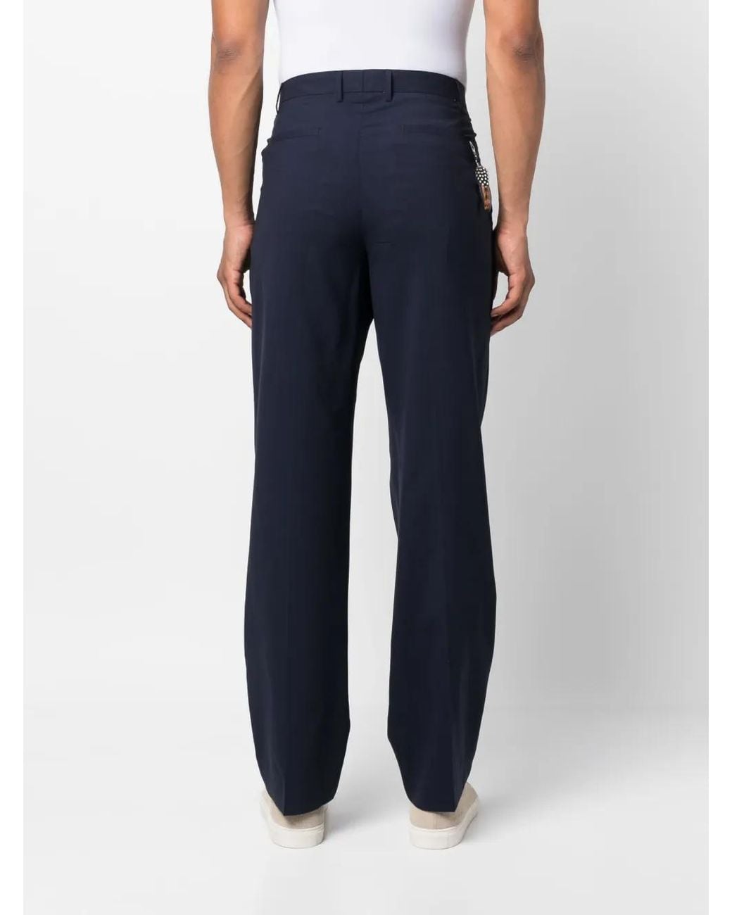 PT Torino Blue Relaxed-Fit Tailored Trousers for men