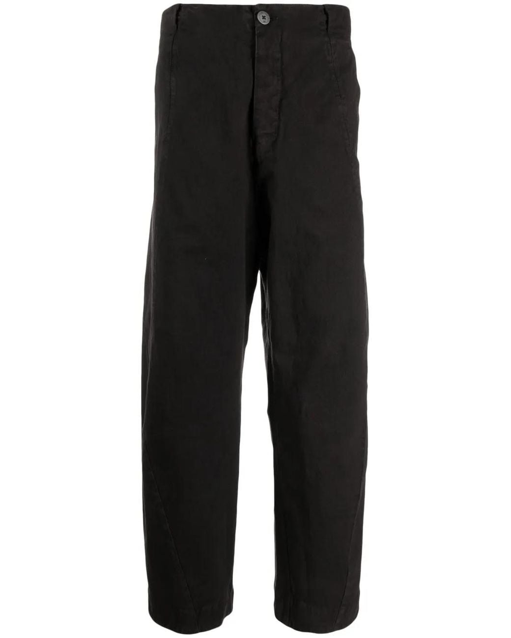 Transit Black Mid-Rise Straight-Leg Trousers for men