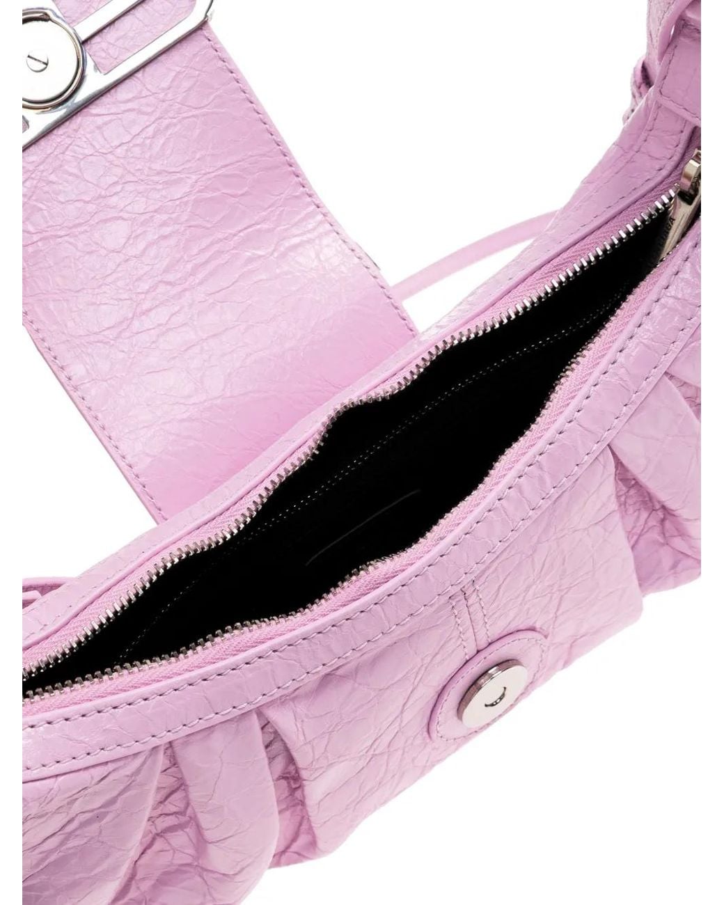 Balenciaga Pink Pamela Ruched Leather Tote Bag