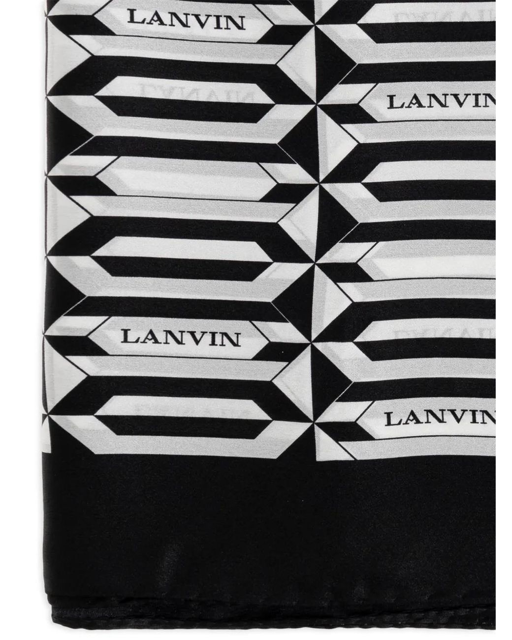 Lanvin White Silk Scarf With Logo