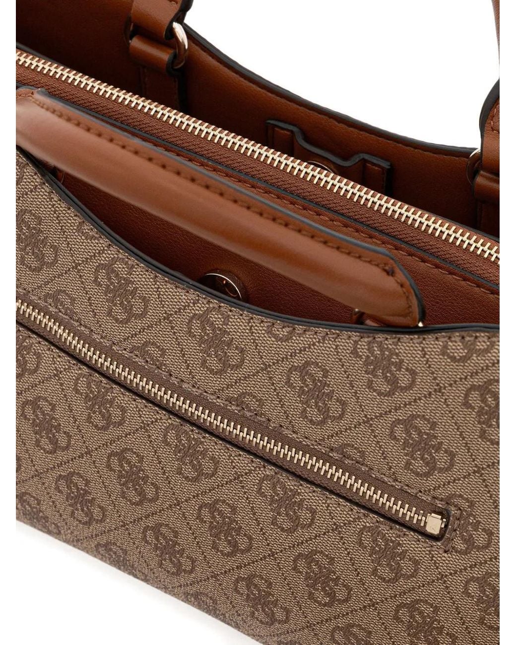 Borsa Tote Dea Con Monogramma di Guess in Brown