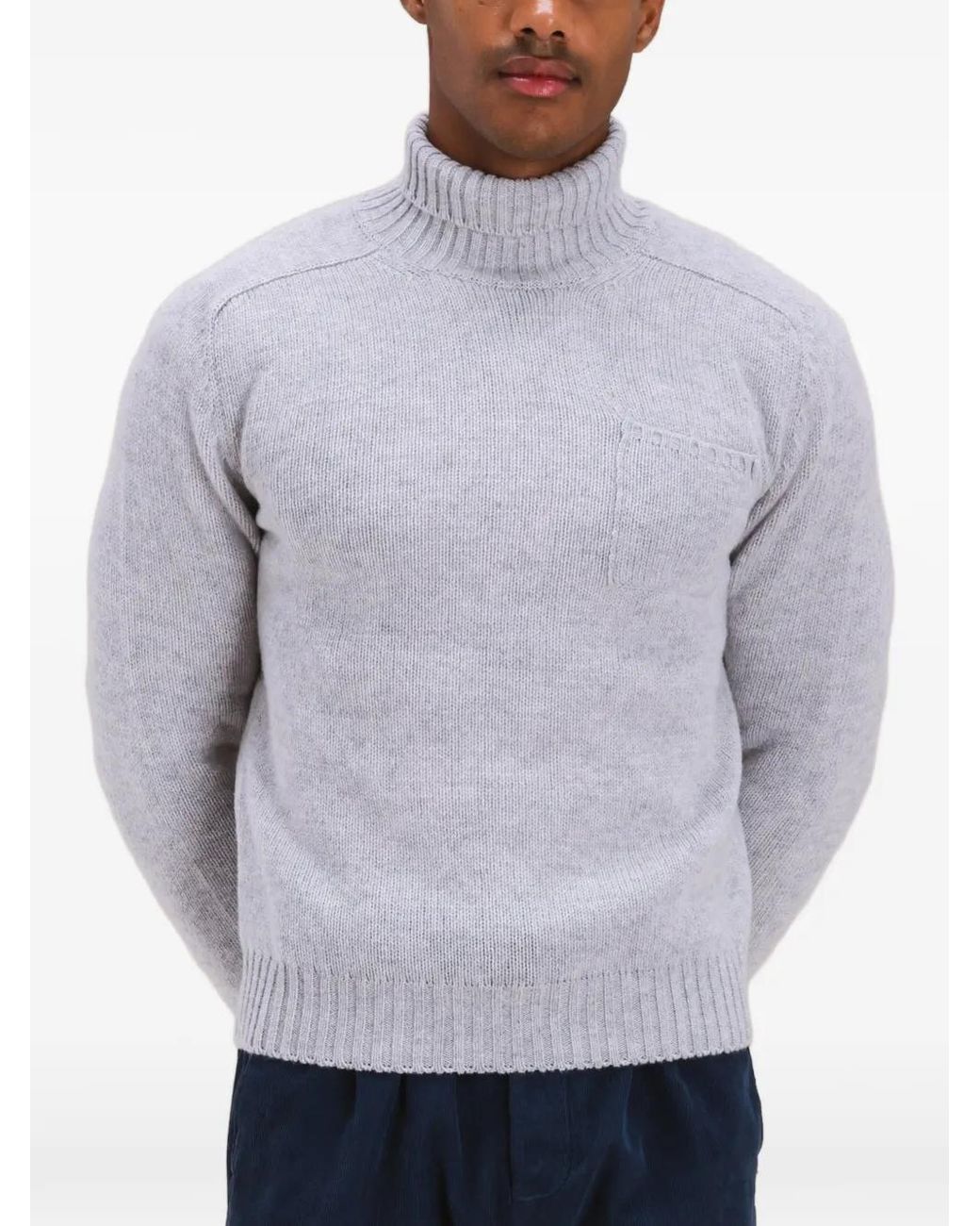Fortela White Turtleneck Sweater for men