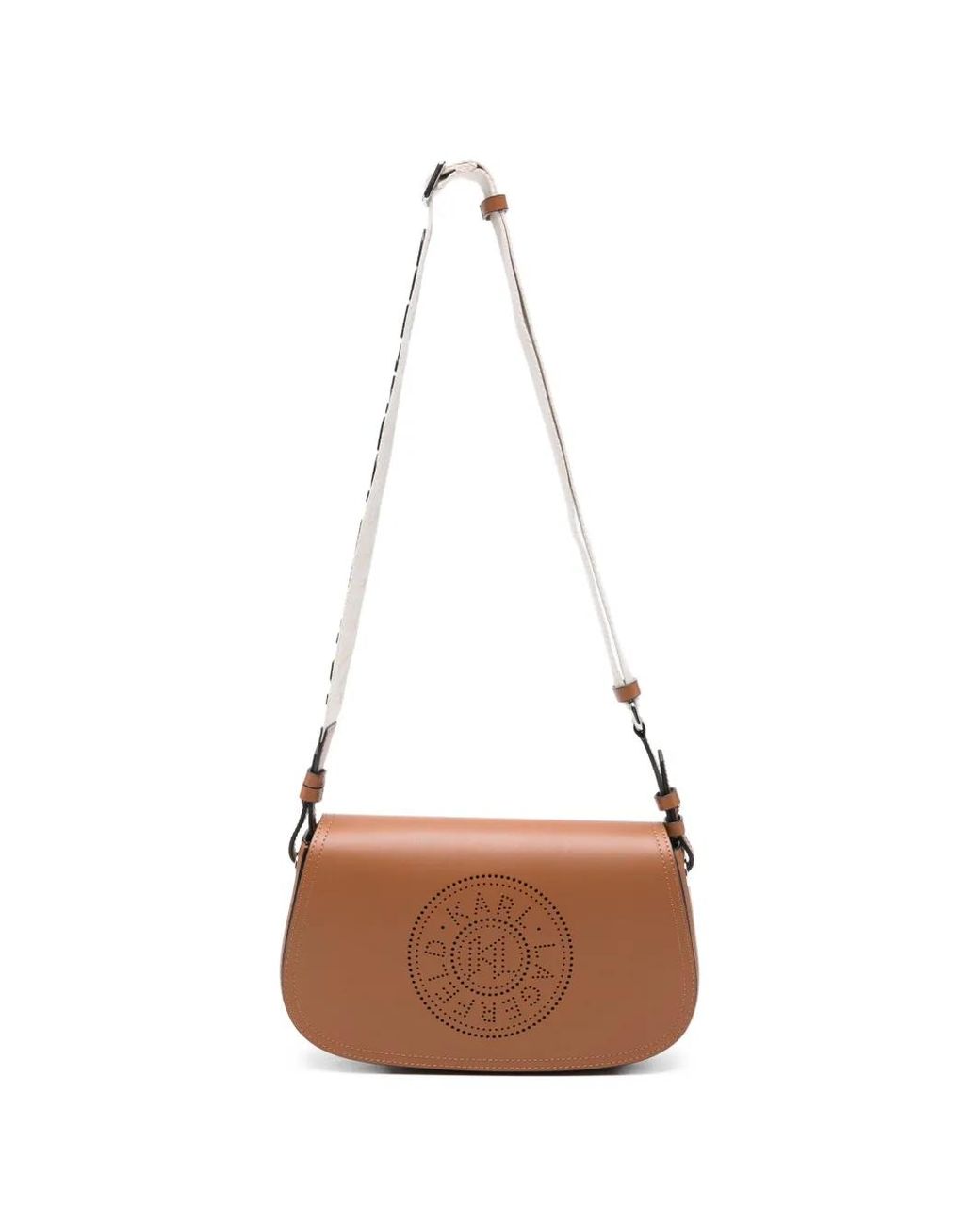 Karl Lagerfeld White Sac Porté Épaule À Logo K/Circle Perforé