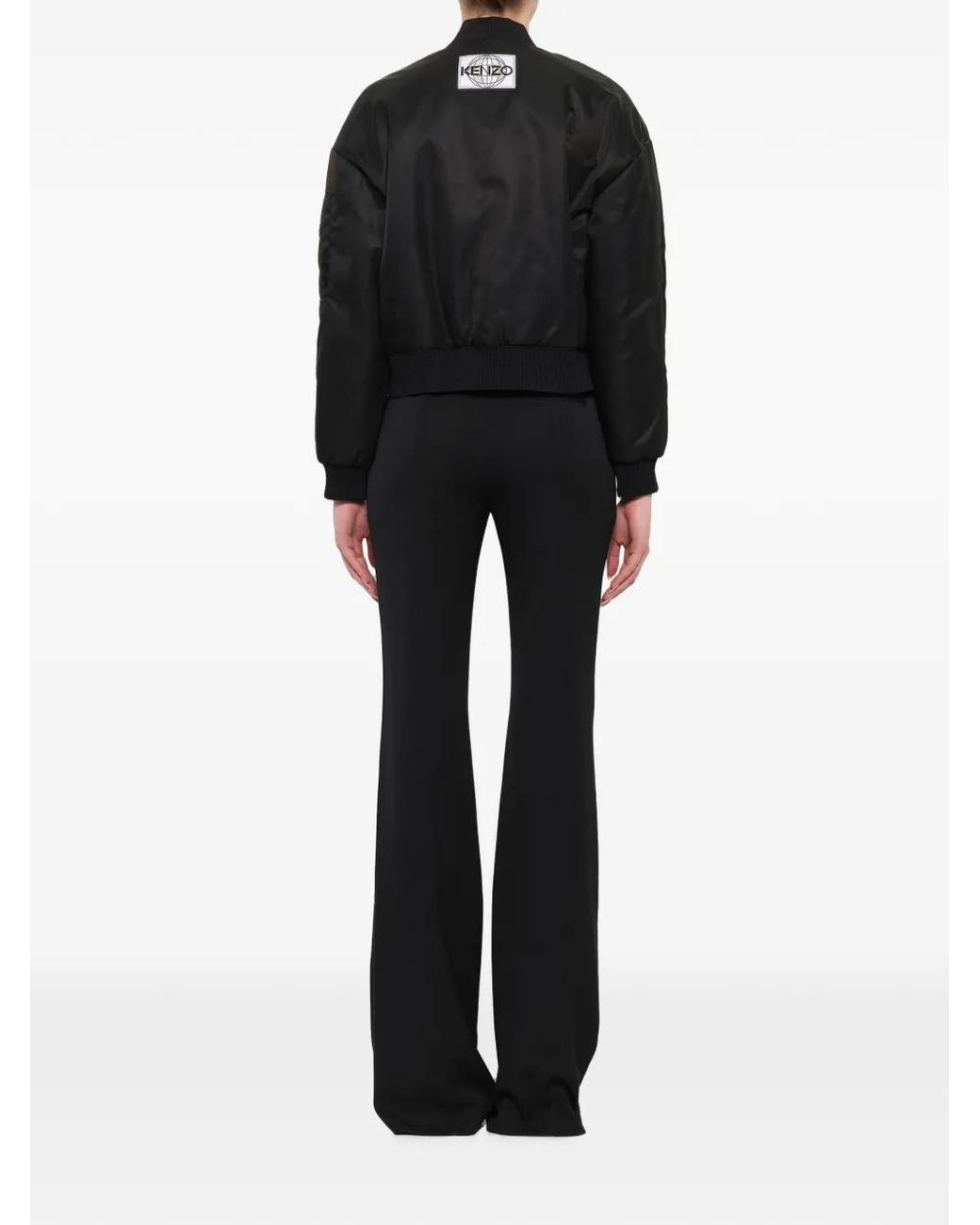 KENZO Black Logo-Patch Zip-Up Jacket