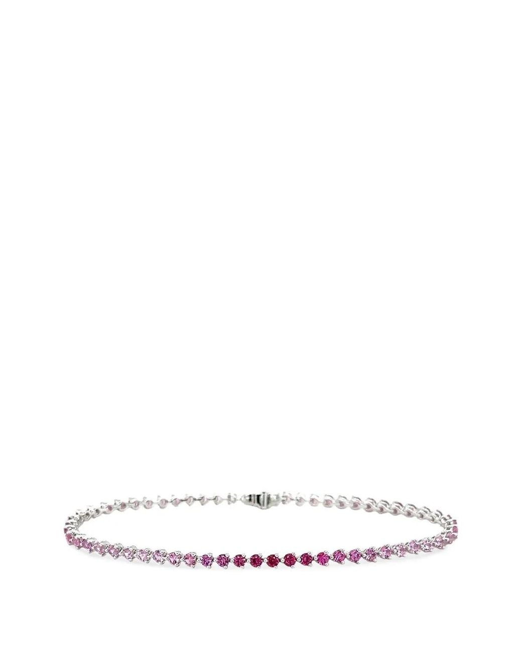 Lisa Nik Brown Bracelet Serti De Saphirs Rose