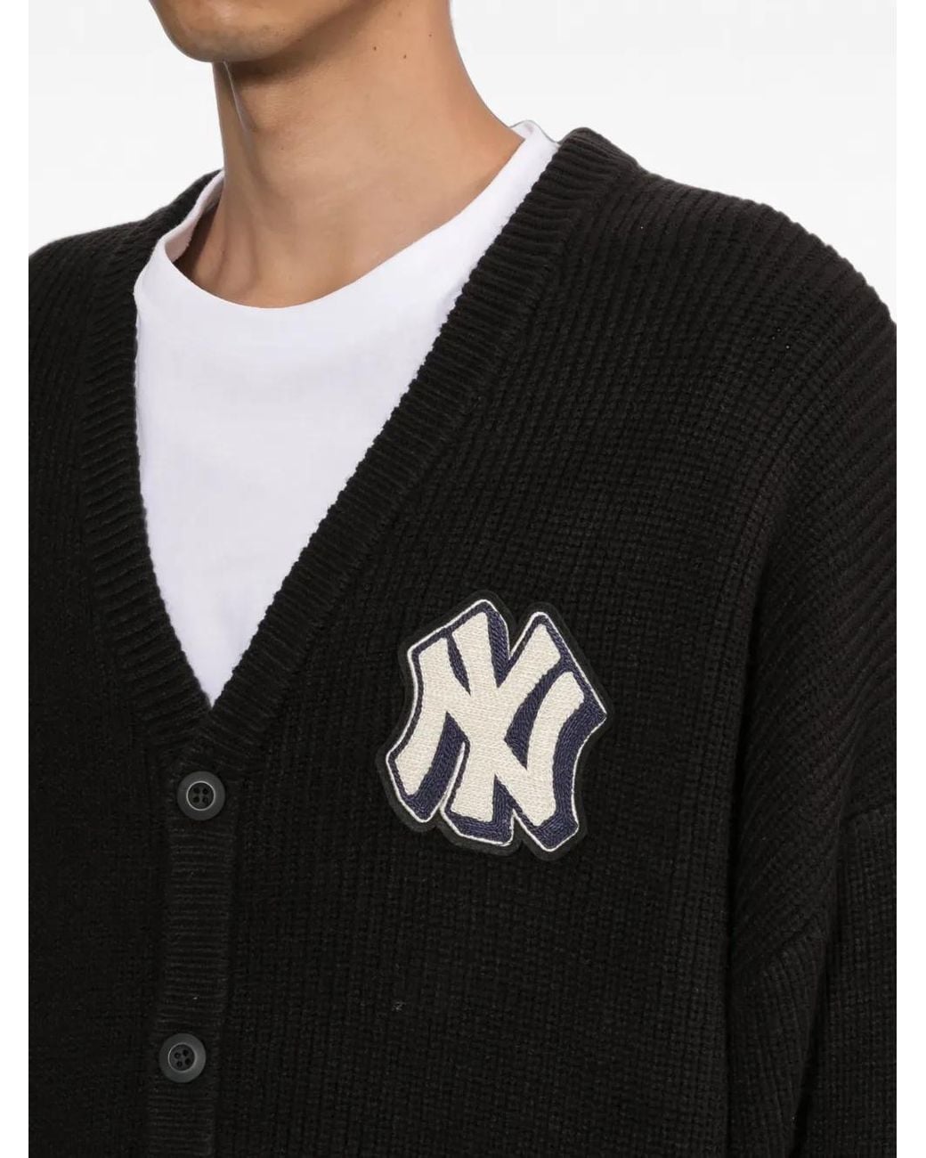 KTZ Black Logo-Patch Knit Cardigan for men