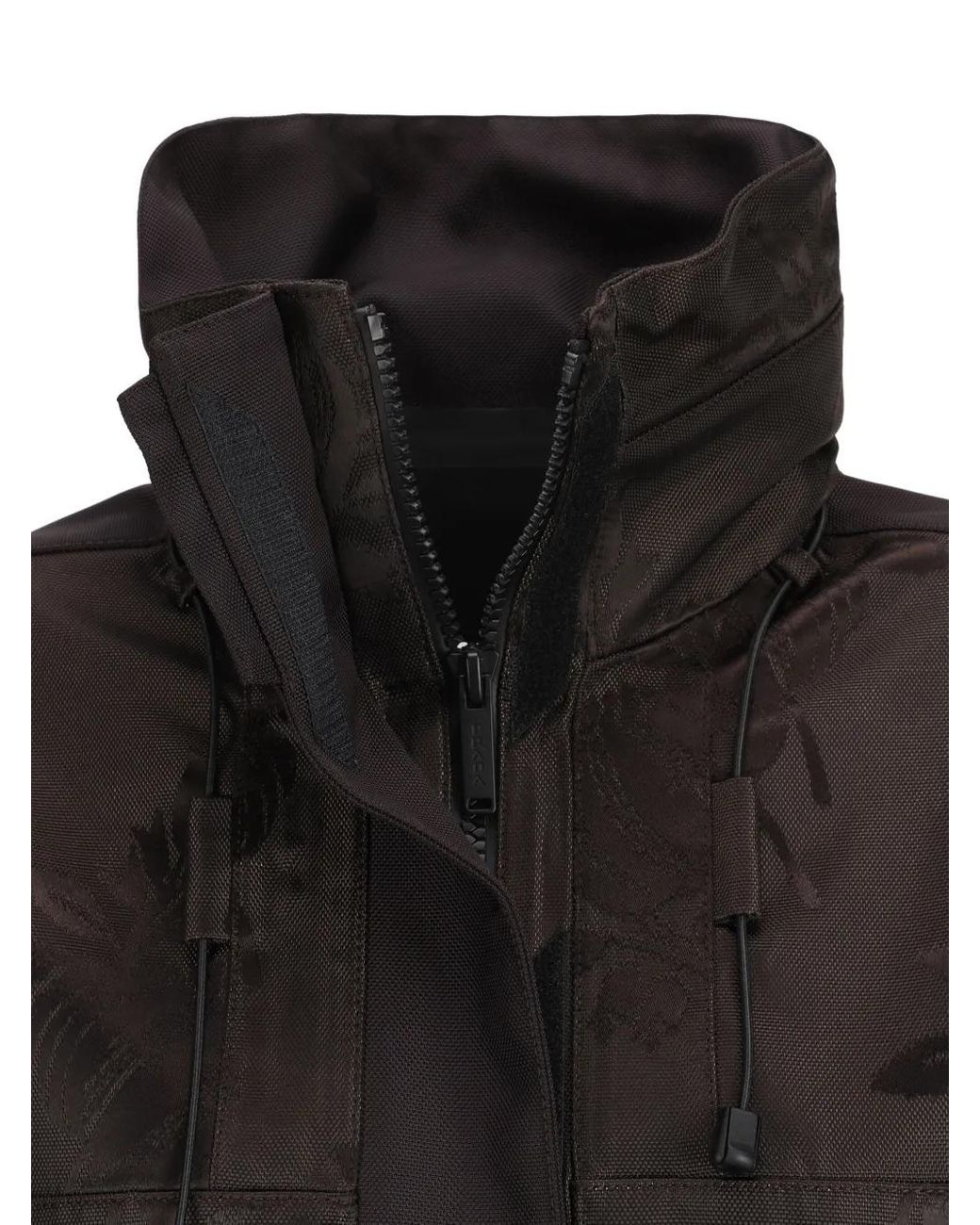 Prada Black Patterned Jacquard Padded Down Jacket