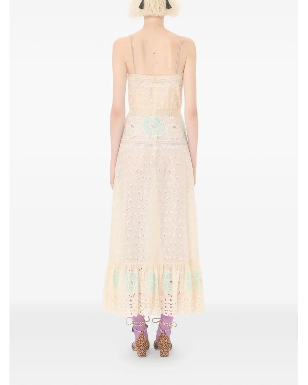 Valentino Garavani Natural Sangallo Midi Dress