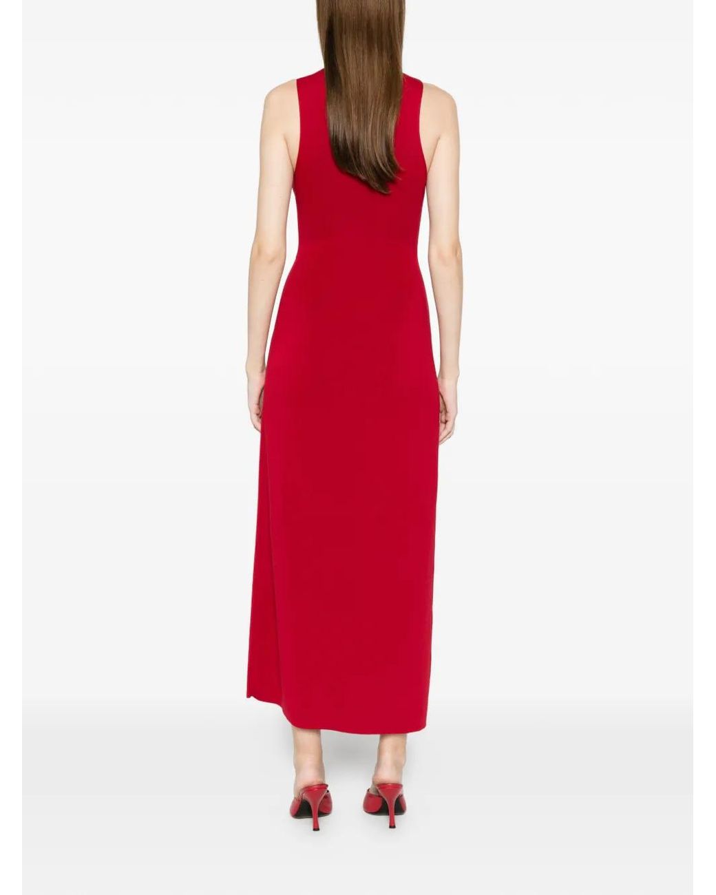 Cult Gaia Red Midi Amana Cut-Out Dress