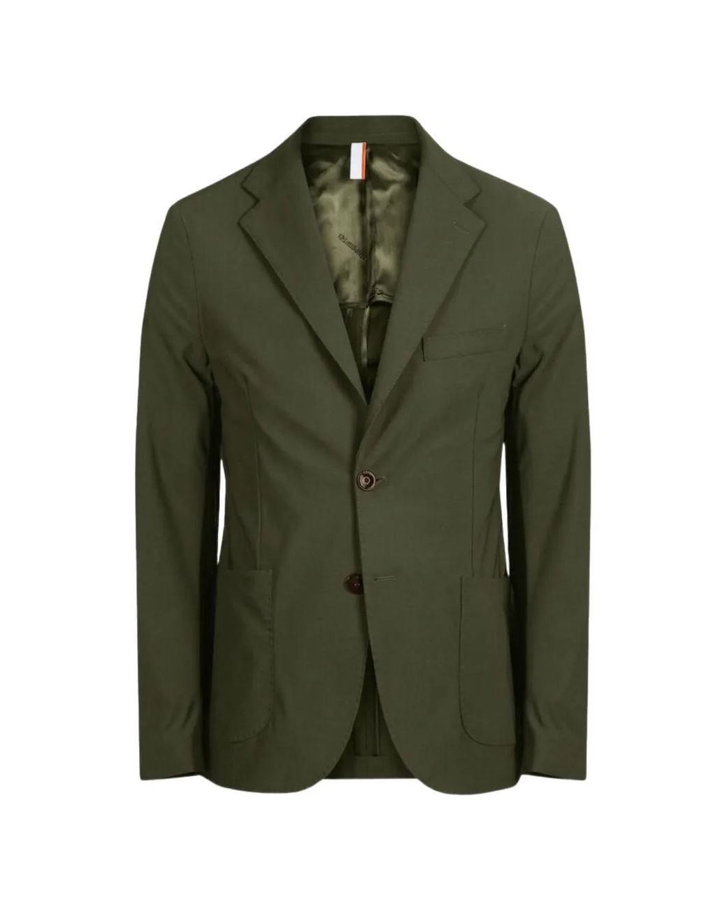 Pmds Green Single-Breasted Notch-Lapel Blazer for men