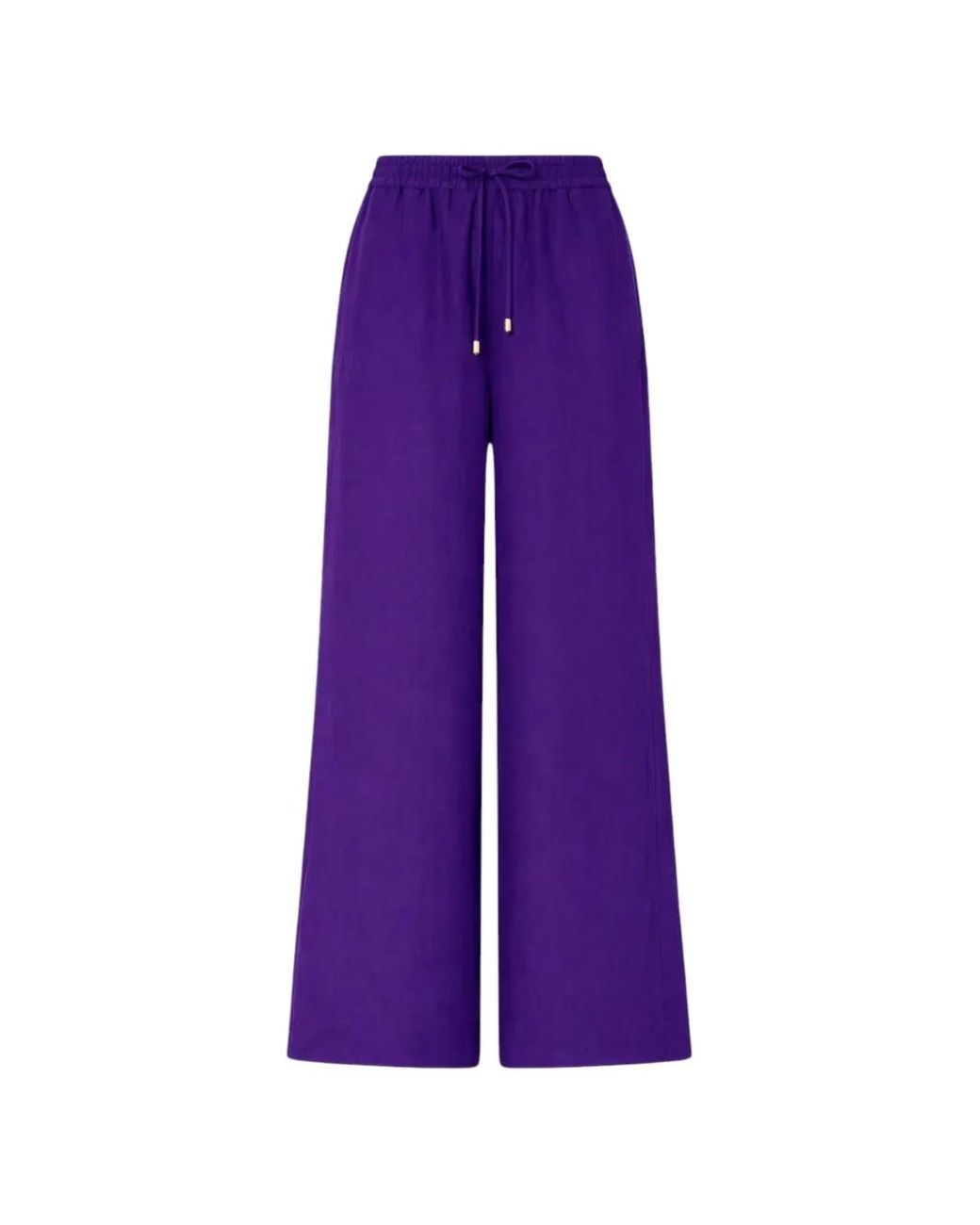 Liu Jo Purple Linen-Blend Trousers