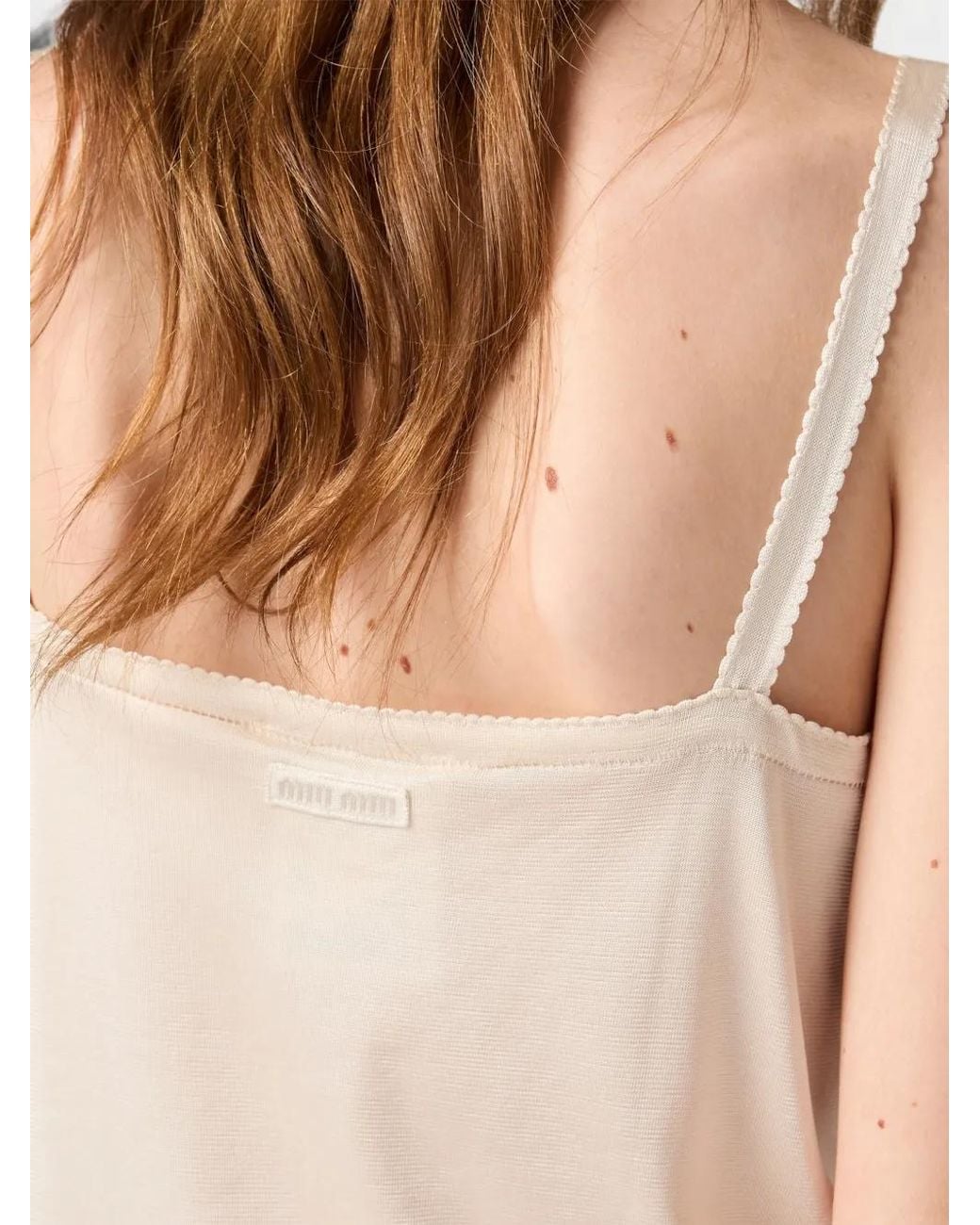 Miu Miu White Robe Courte En Soie